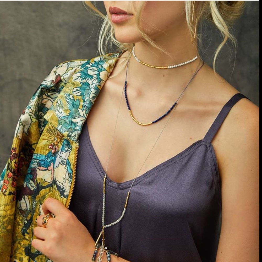 Gorjana Adjustable Iolite Convertible Choker Necklace Focus - Picture 11 of 11